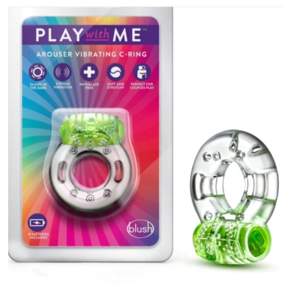 PLAY WITH ME AROUSER VIBRATING C-RING - GREEN